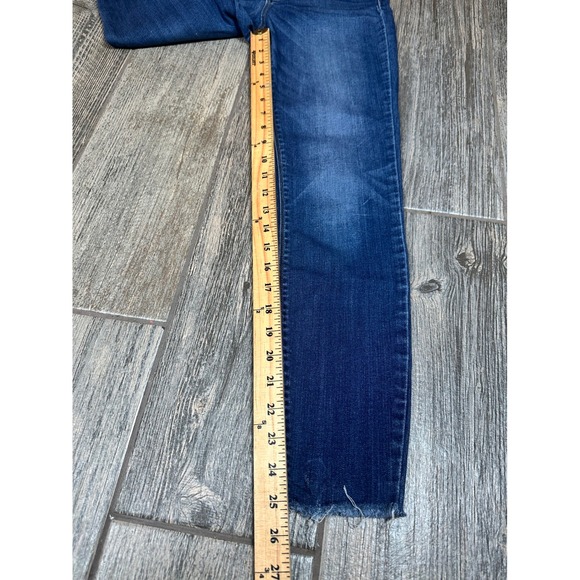 Cello Women's Dark Wash High‎ Rise Skinny Jeans Frayed Hem Size 7 - Picture 4 of 7